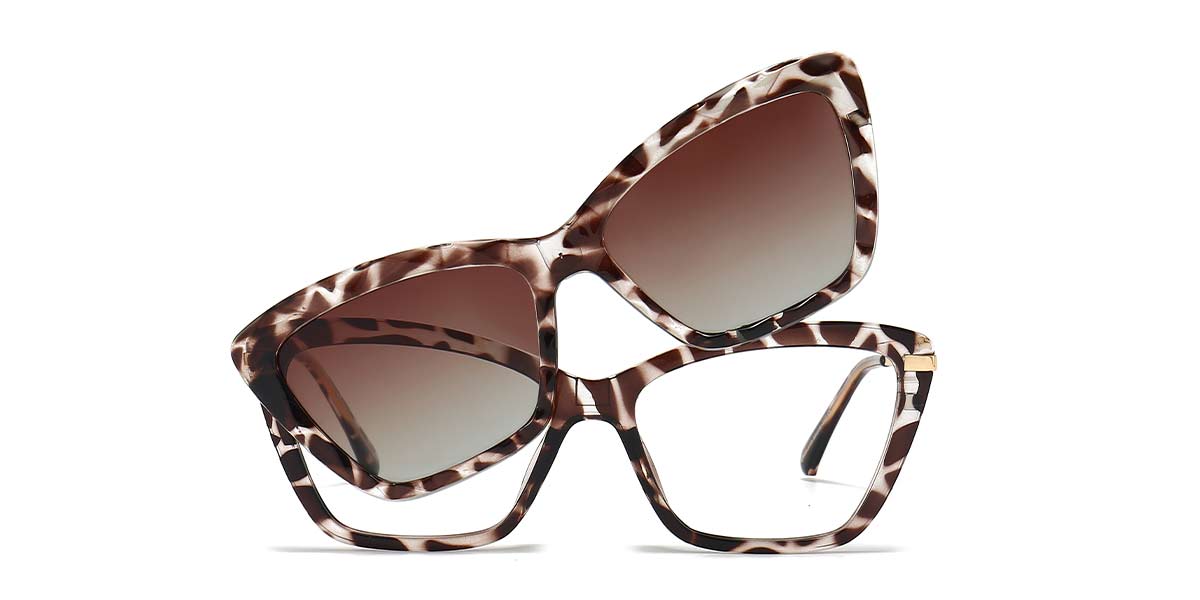 Tortoiseshell - Cat eye Clip-On Sunglasses - Matthew