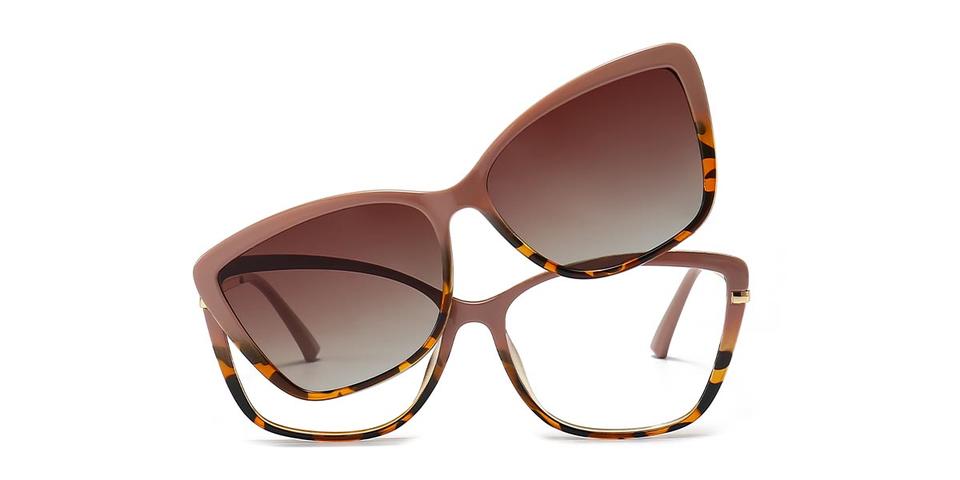 Cameo Brown Tortoiseshell Zoe - Cat Eye Clip-On Sunglasses