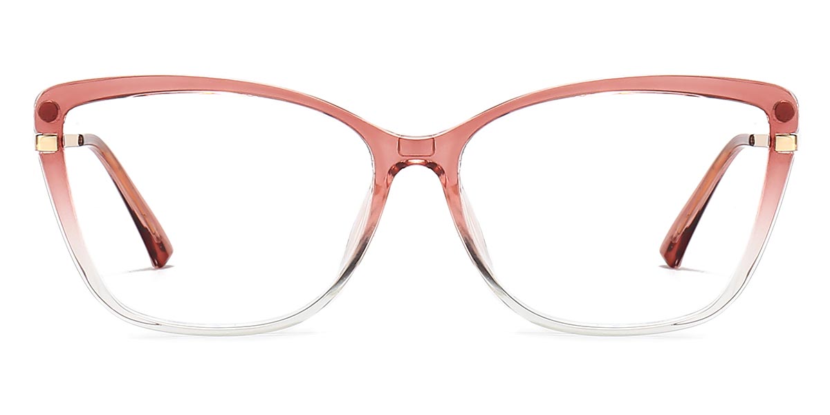 Gradient Red Zoe - Cat Eye Clip-On Sunglasses