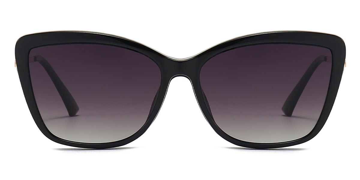 Black Zoe - Cat Eye Clip-On Sunglasses