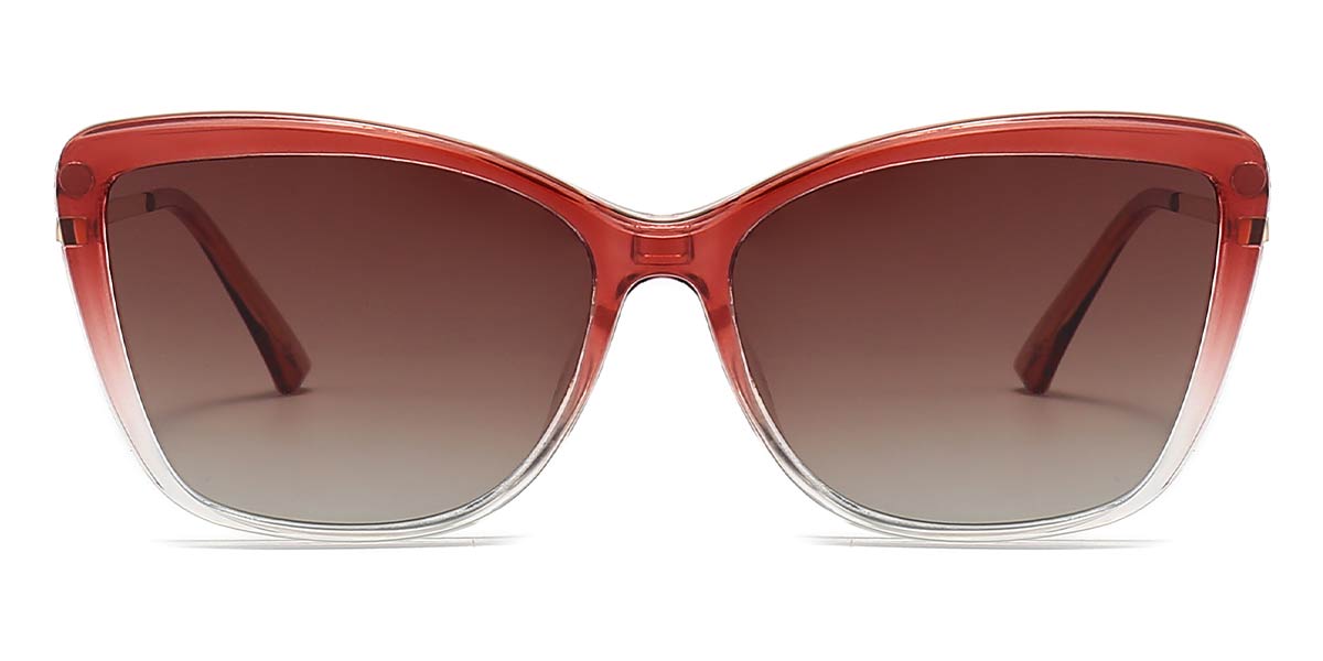 Pink transparent - Cat eye Clip-On Sunglasses - Zoe