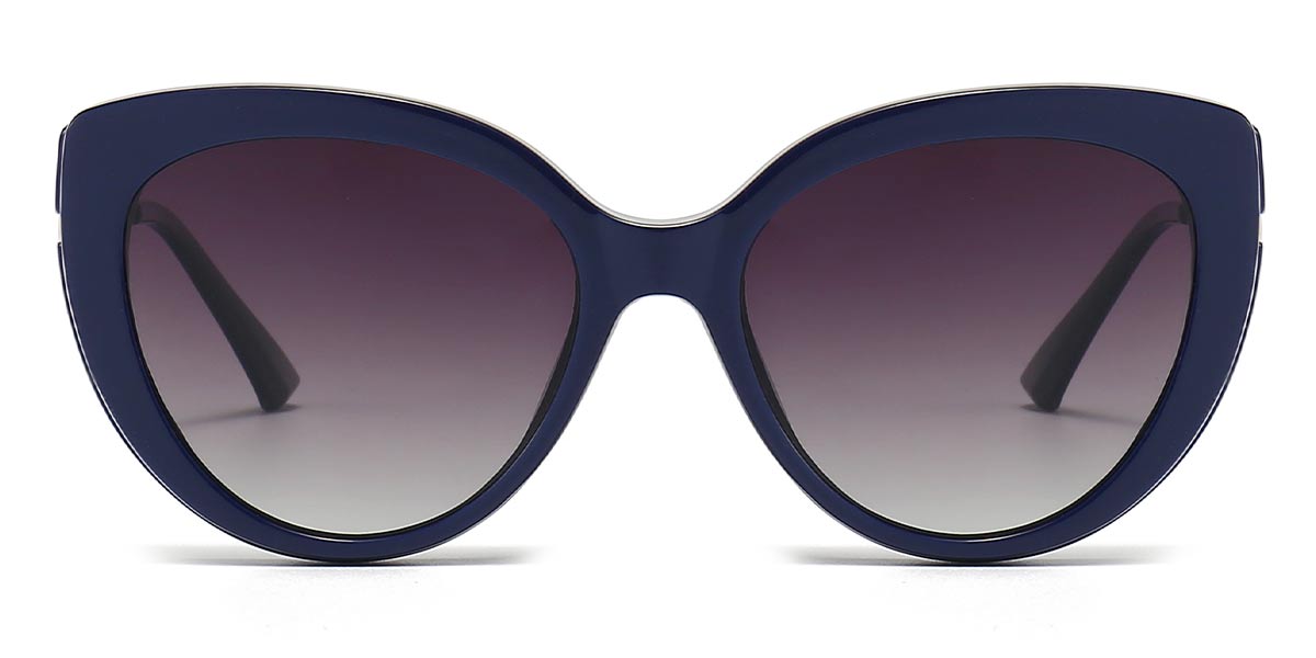 Blue - Cat eye Clip-On Sunglasses - Wenczeslaw