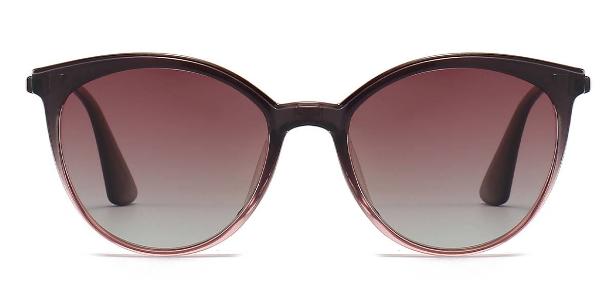 Grey Pink Aaliyah - Oval Clip-On Sunglasses