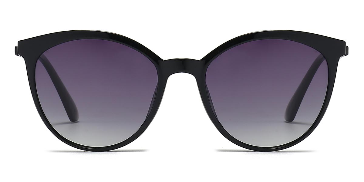 Black - Oval Clip-On Sunglasses - Aaliyah