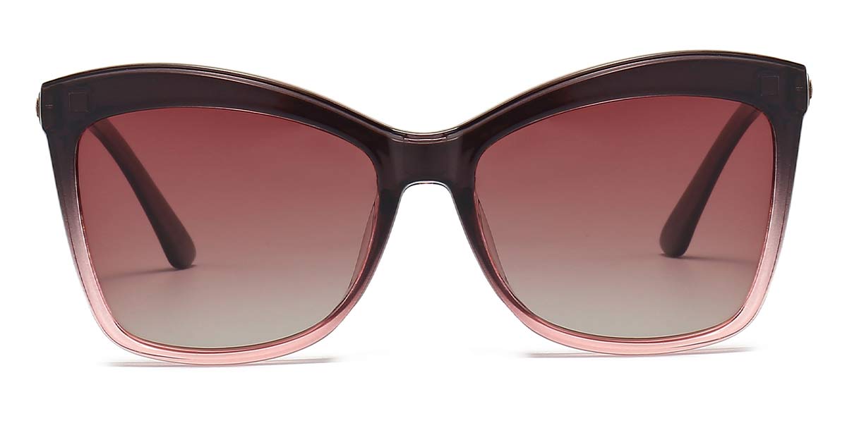 Grey Red - Cat eye Clip-On Sunglasses - Brooklyn