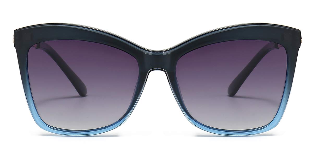 Grey Blue - Cat eye Clip-On Sunglasses - Brooklyn