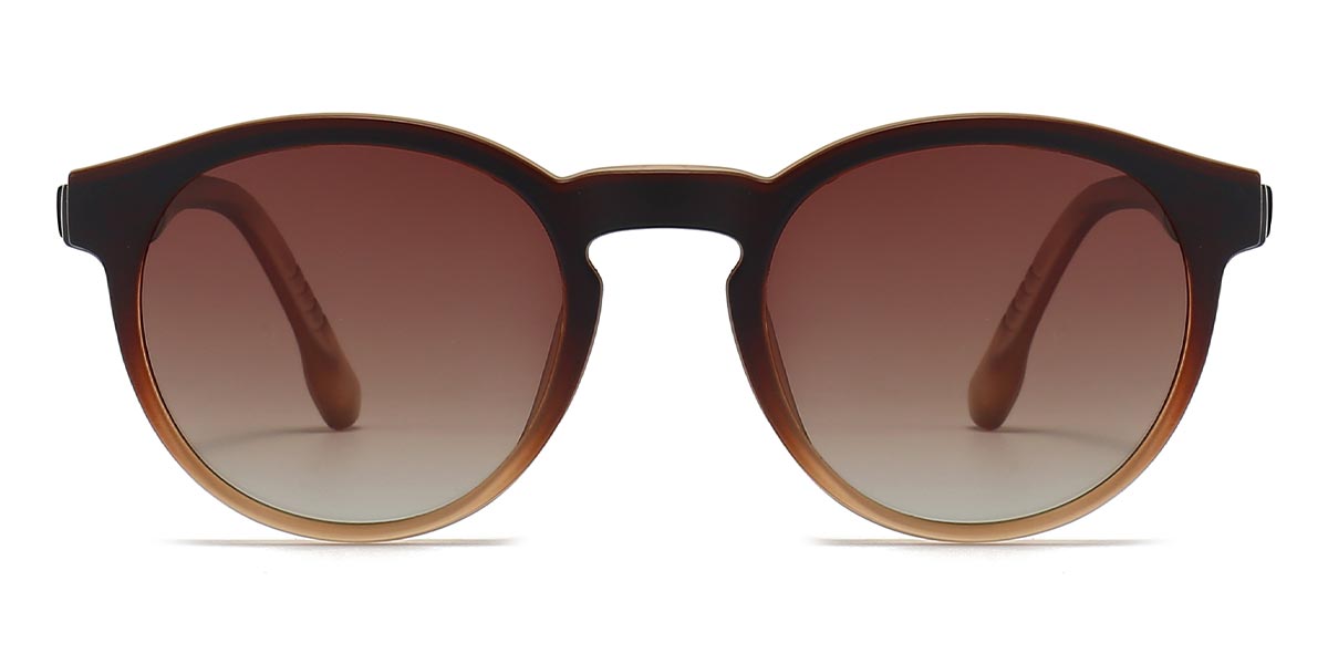 Tawny Clear - Oval Clip-On Sunglasses - Skylar