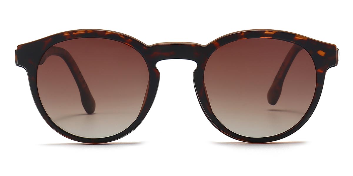 Tortoiseshell - Oval Clip-On Sunglasses - Skylar