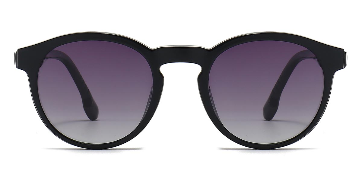 Black Skylar - Oval Clip-On Sunglasses