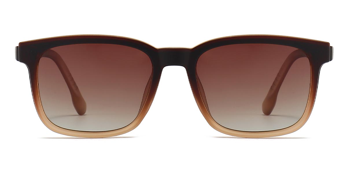 Tawny Clear - Rectangle Clip-On Sunglasses - Naomi