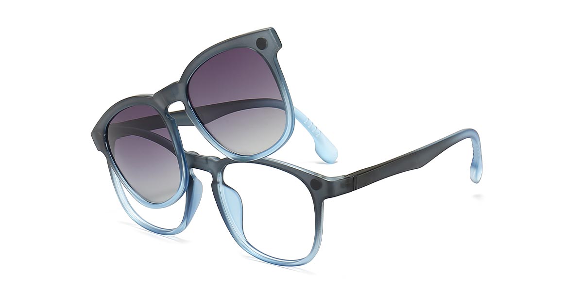 Blue Thomas - Oval Clip-On Sunglasses