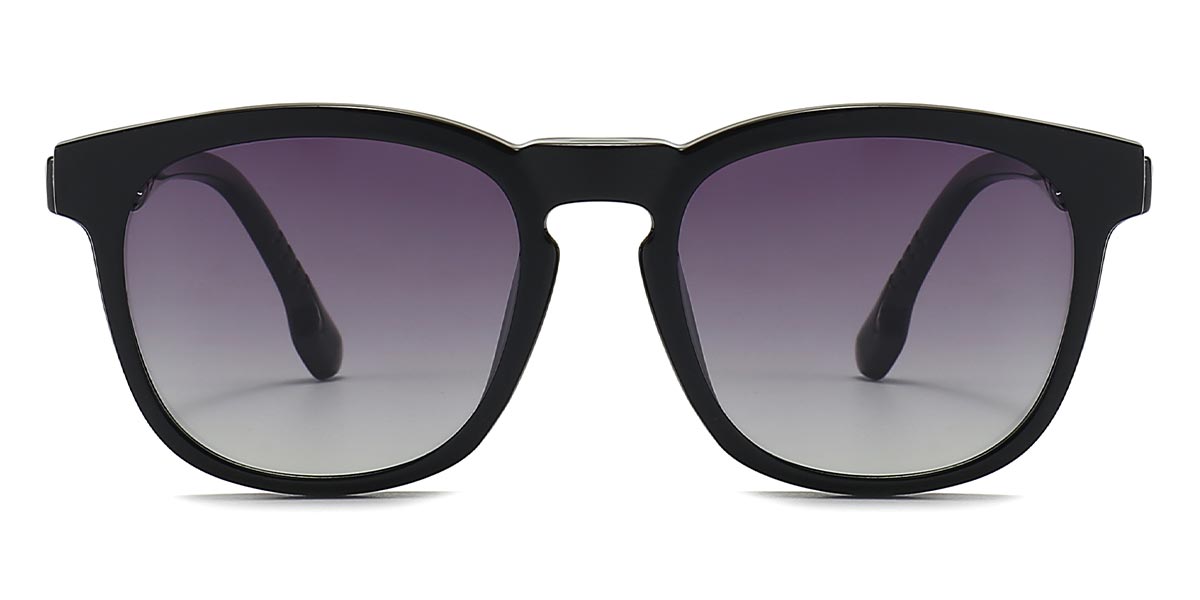 Black Thomas - Oval Clip-On Sunglasses