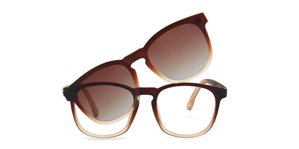 Gradient Brown Thomas - Oval Clip-On Sunglasses