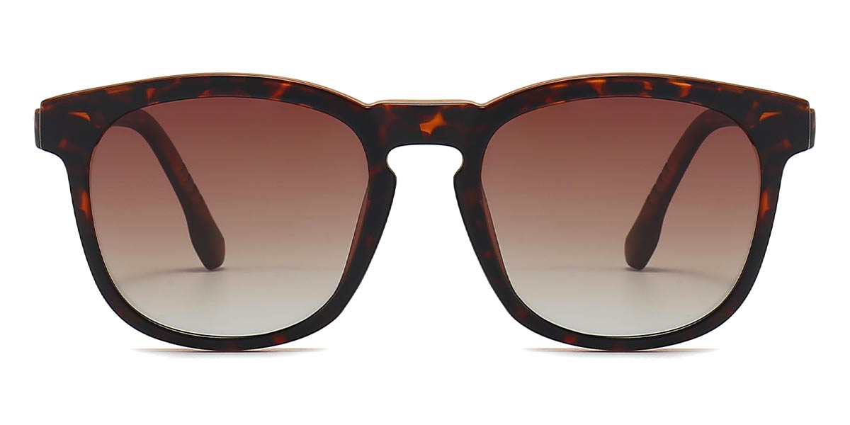 Tortoiseshell - Oval Clip-On Sunglasses - Thomas