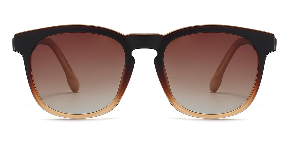 Tawny Clear - Oval Clip-On Sunglasses - Thomas