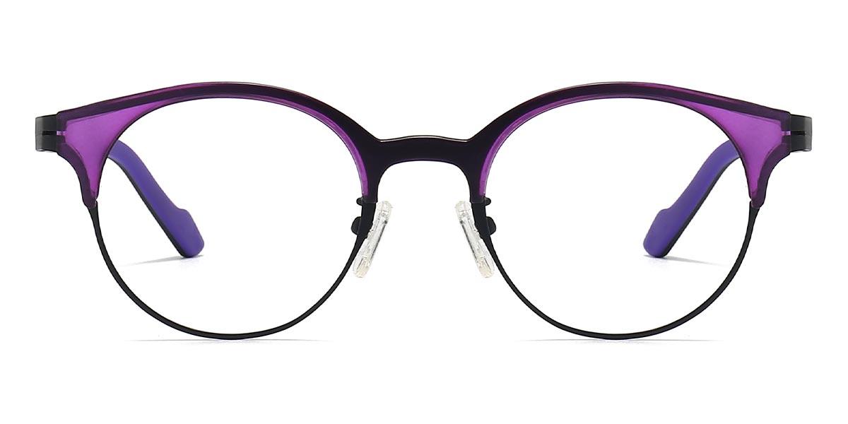 Purple Pink Tortoiseshell Cleona - Round Glasses