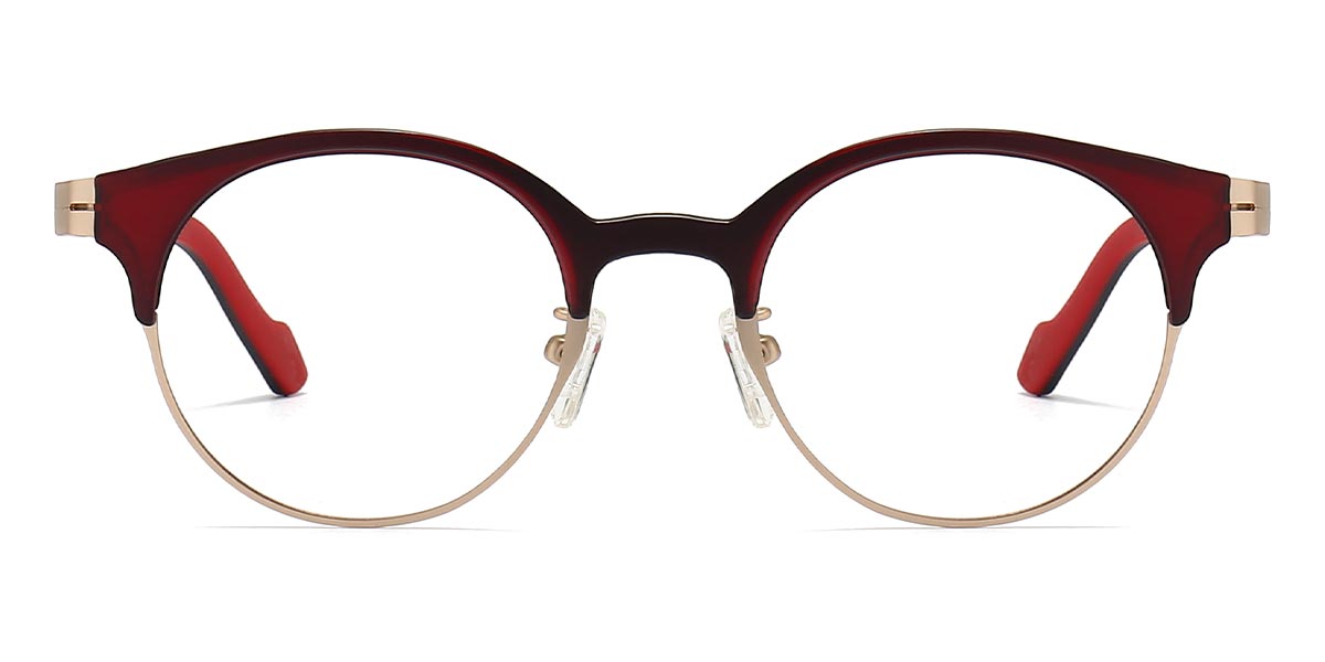 Red - Round Glasses - Cleona