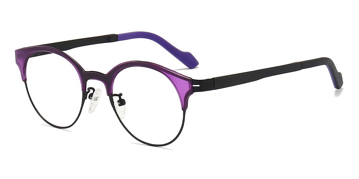 Purple Pink Tortoiseshell - Round Glasses - Cleona