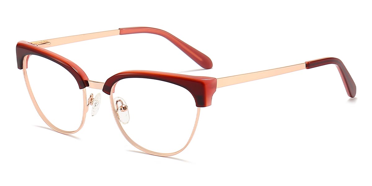 Red - Oval Glasses - Kalindi