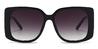 Black Tortoiseshell Gradual Grey Mia - Square Sunglasses
