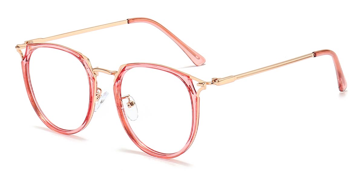 Pink - Round Glasses - Amaliaa