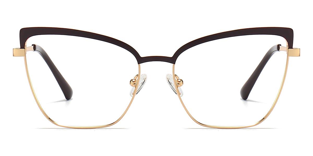 Gold Brown Gia - Cat Eye Glasses
