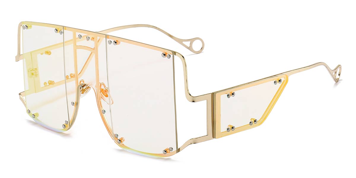 Gold Bule Pink - Square Sunglasses - Cyra