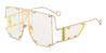 Gold Bule Pink Cyra - Square Sunglasses