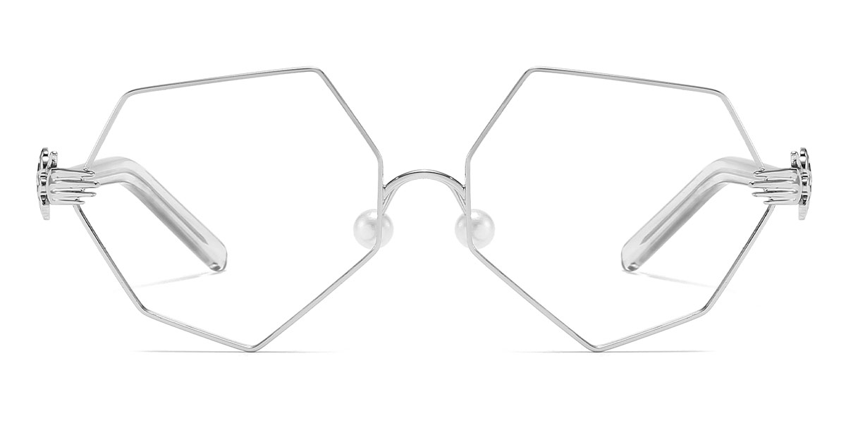 Silver - Square Glasses - Rosabella
