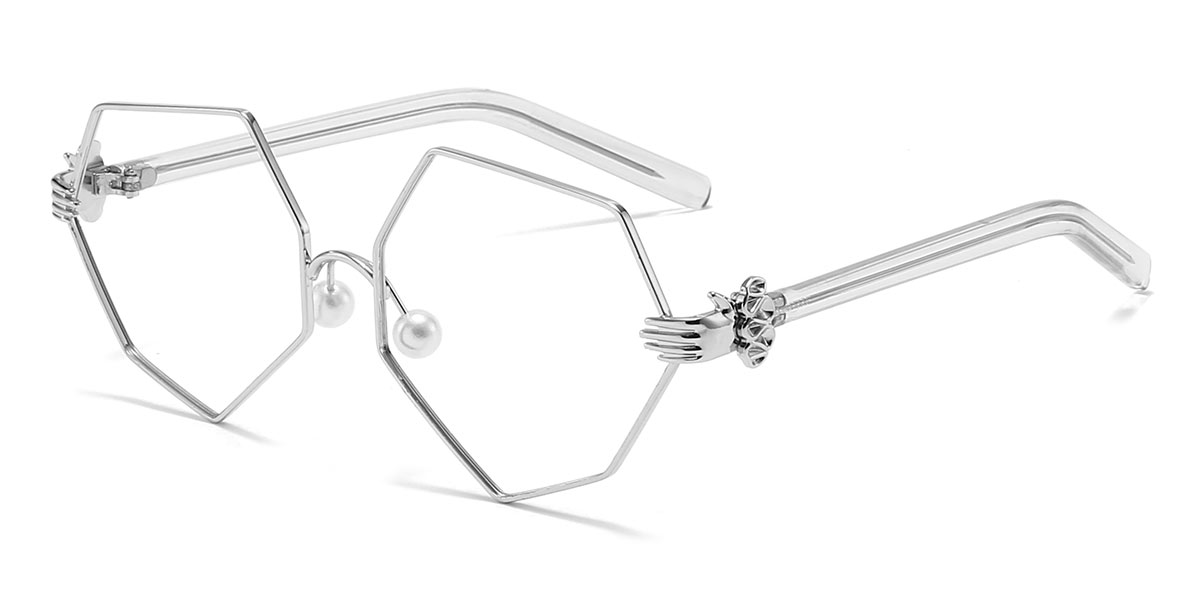 Silver - Square Glasses - Rosabella