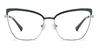 Silver Green Gia - Cat Eye Glasses
