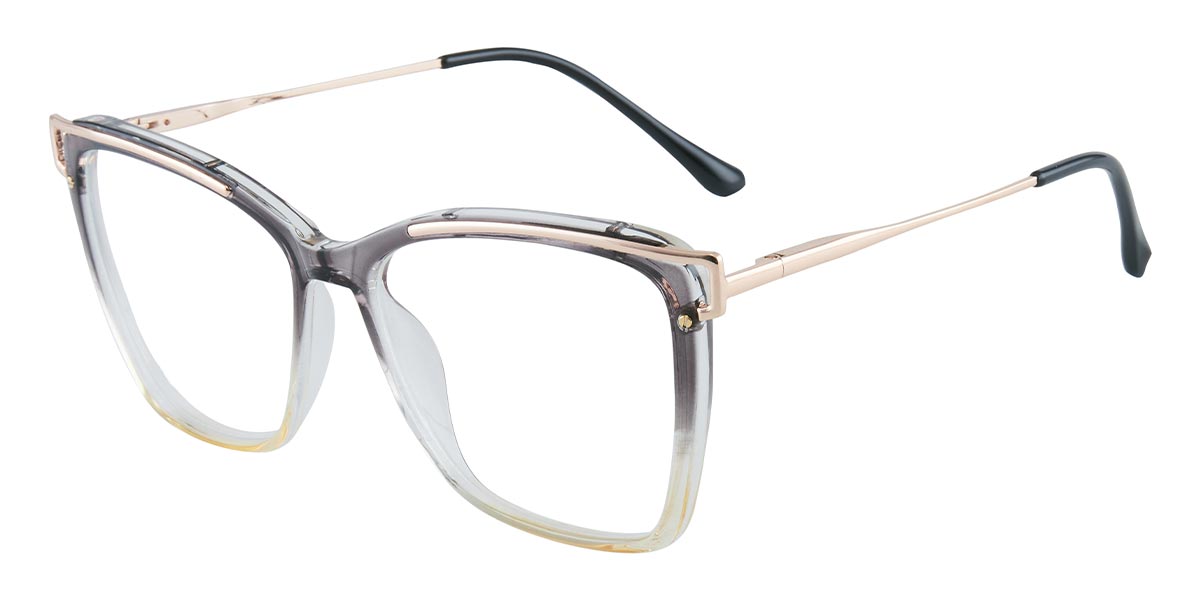 Gradient Grey - Square Glasses - Halia