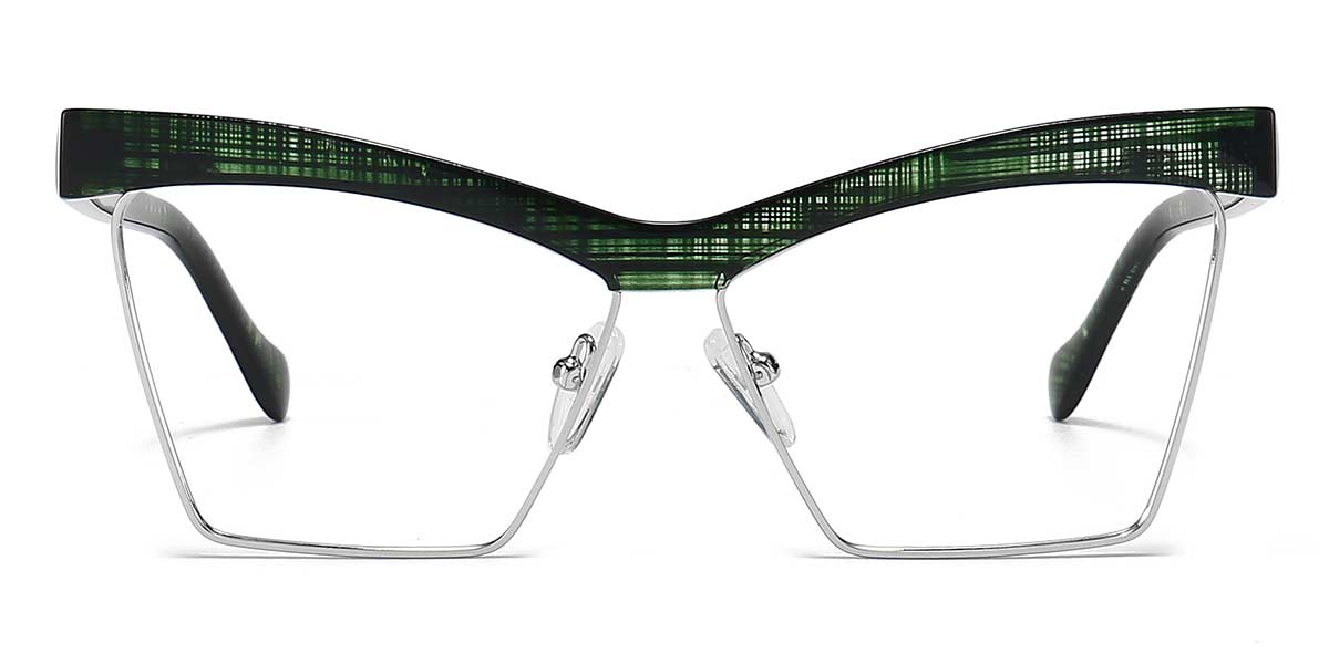 Green Lattice - Cat eye Glasses - Madison