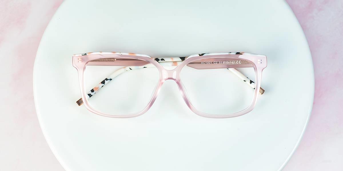 Light Pink Leila - Rectangle Glasses