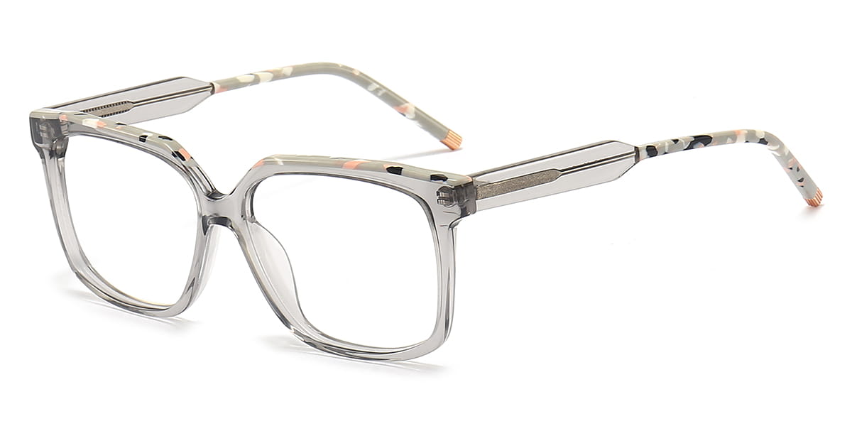 Grey - Rectangle Glasses - Leila