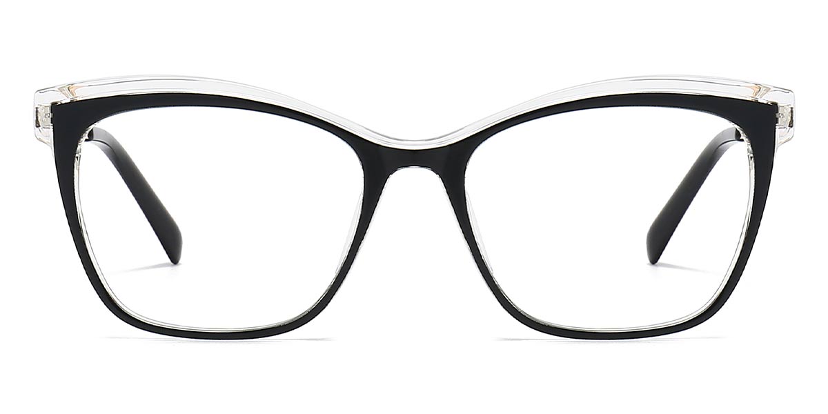 Black Transparent - Cat eye Glasses - Joshua