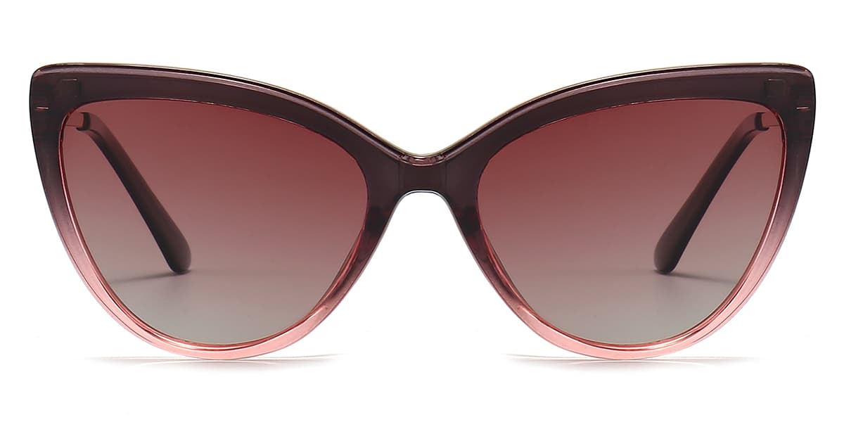 Grey Pink - Cat eye Clip-On Sunglasses - Reese