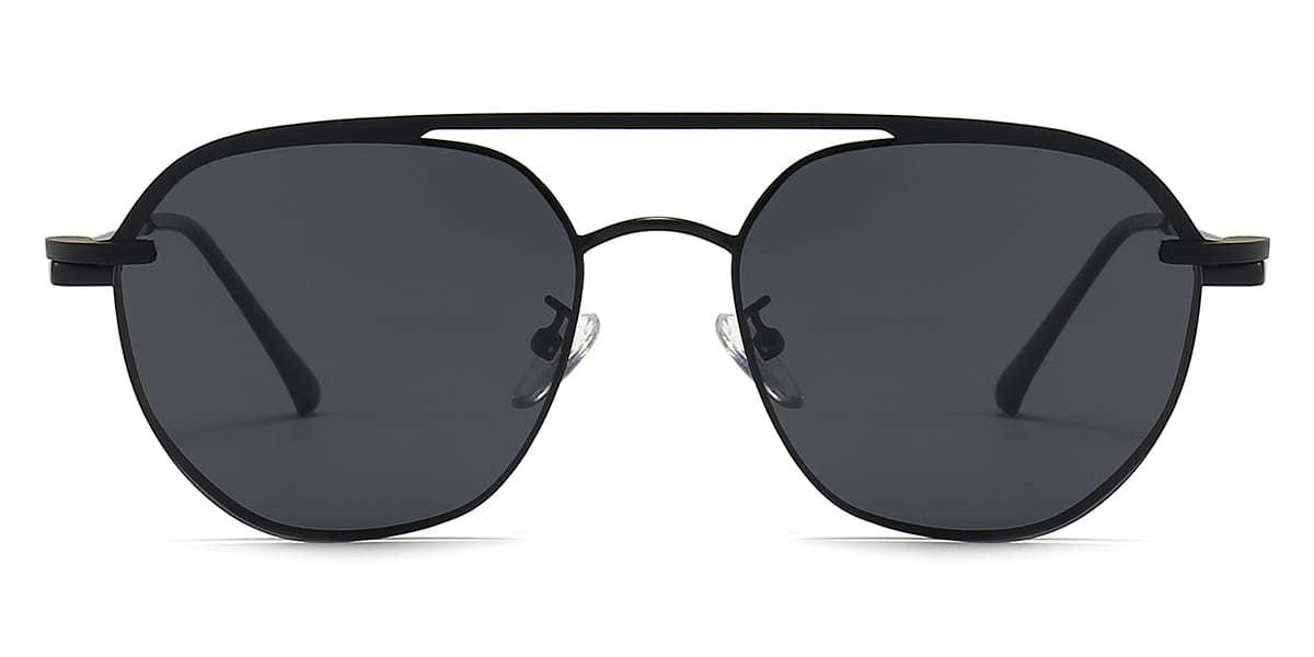 Black Mya - Oval Clip-On Sunglasses