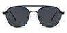 Black Mya - Oval Clip-On Sunglasses
