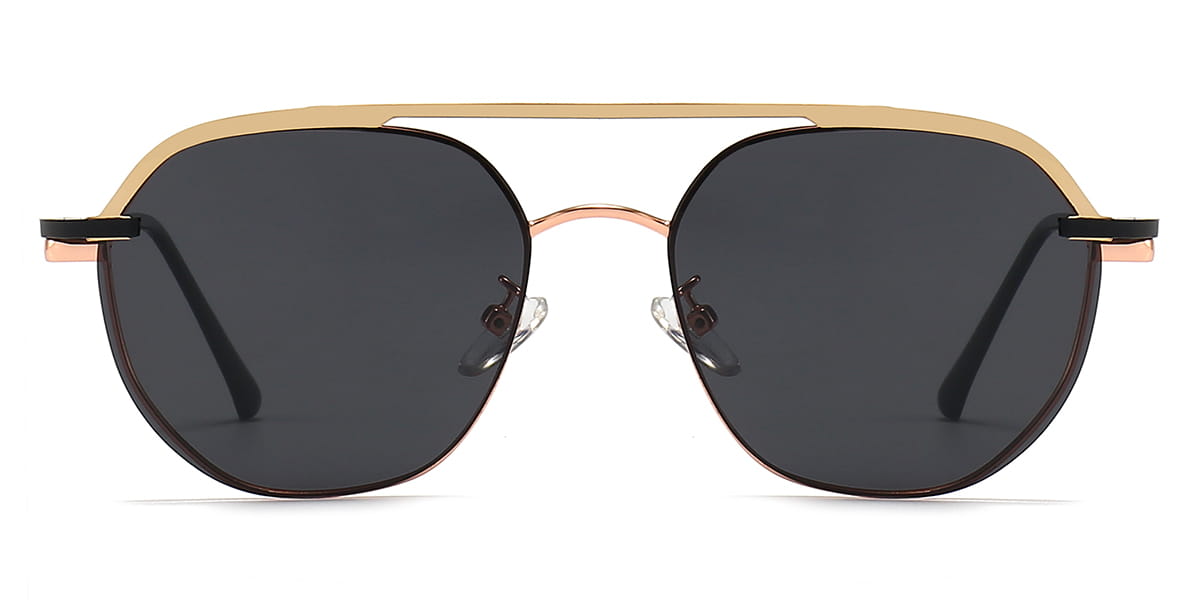 Rose Gold Mya - Oval Clip-On Sunglasses