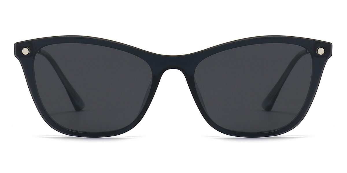 Blue - Square Clip-On Sunglasses - Lana