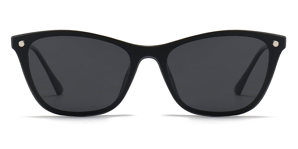 Black - Square Clip-On Sunglasses - Lana