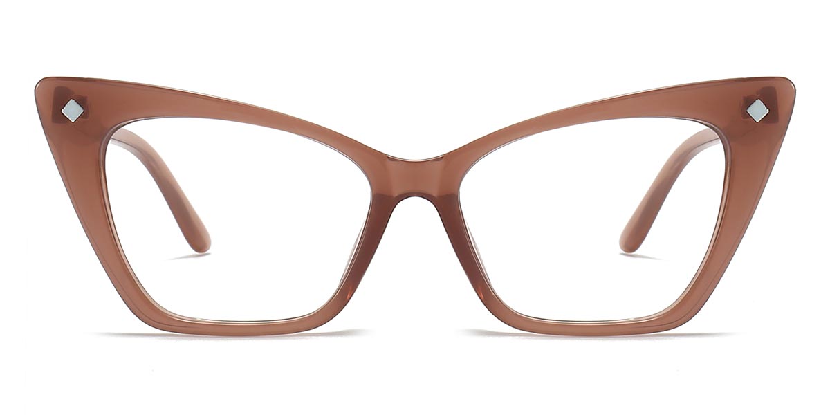 Brown Tessa - Cat eye Clip-On Sunglasses
