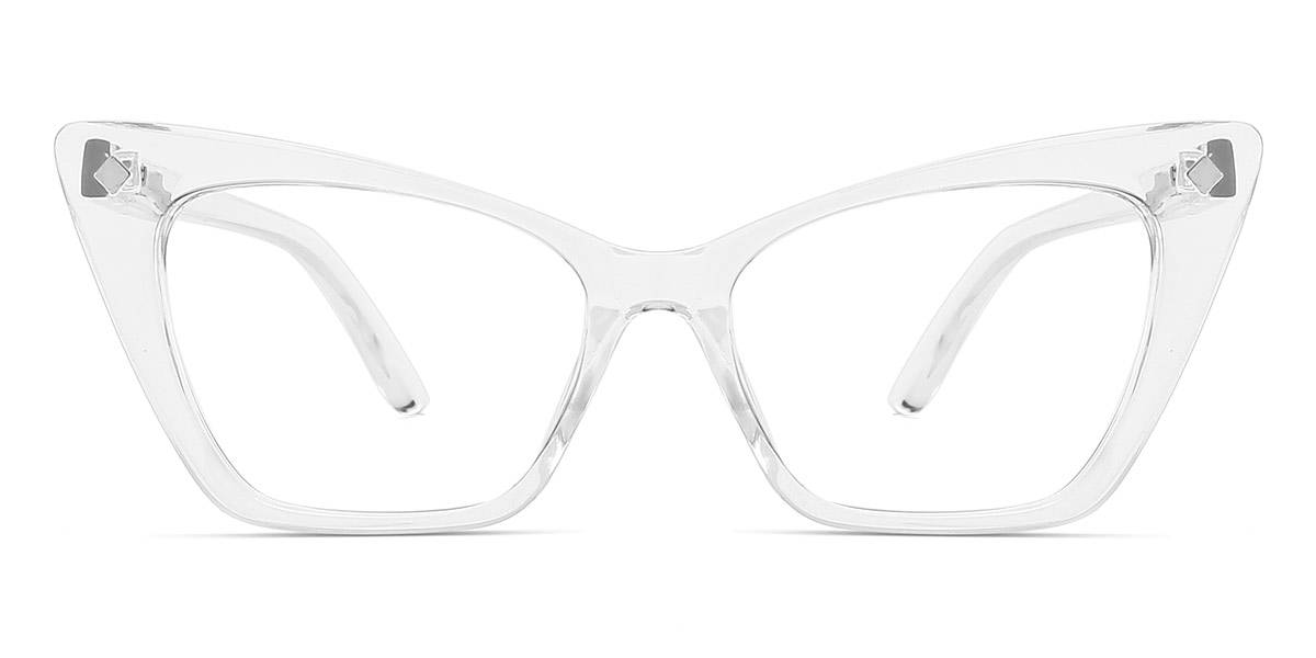 Clear - Cat eye Clip-On Sunglasses - Tessa
