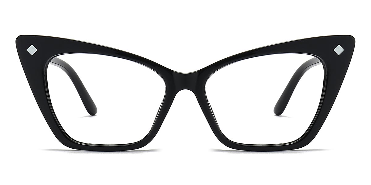 Black Tessa - Cat eye Clip-On Sunglasses