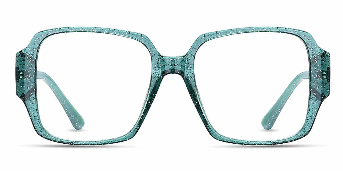 Shiny Cyan Hannah - Square Glasses