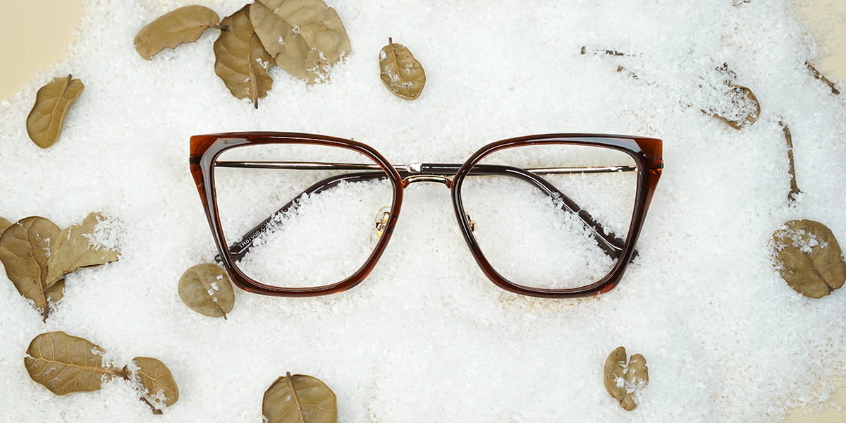 Brown - Cat eye Glasses - Flex