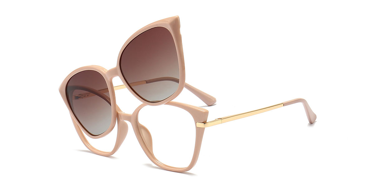 Nude Pink Kyrie - Cat eye Clip-On Sunglasses