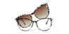 Grey Stripe Joseph - Cat Eye Clip-On Sunglasses