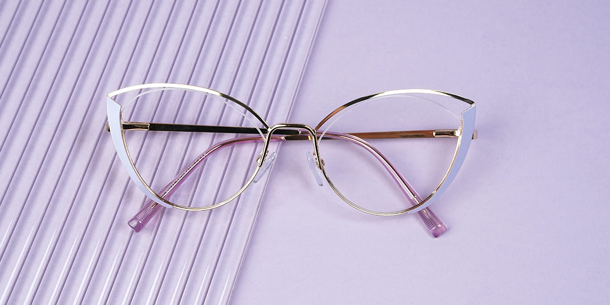 Purple Pink Tortoiseshell Aitana - Cat eye Glasses